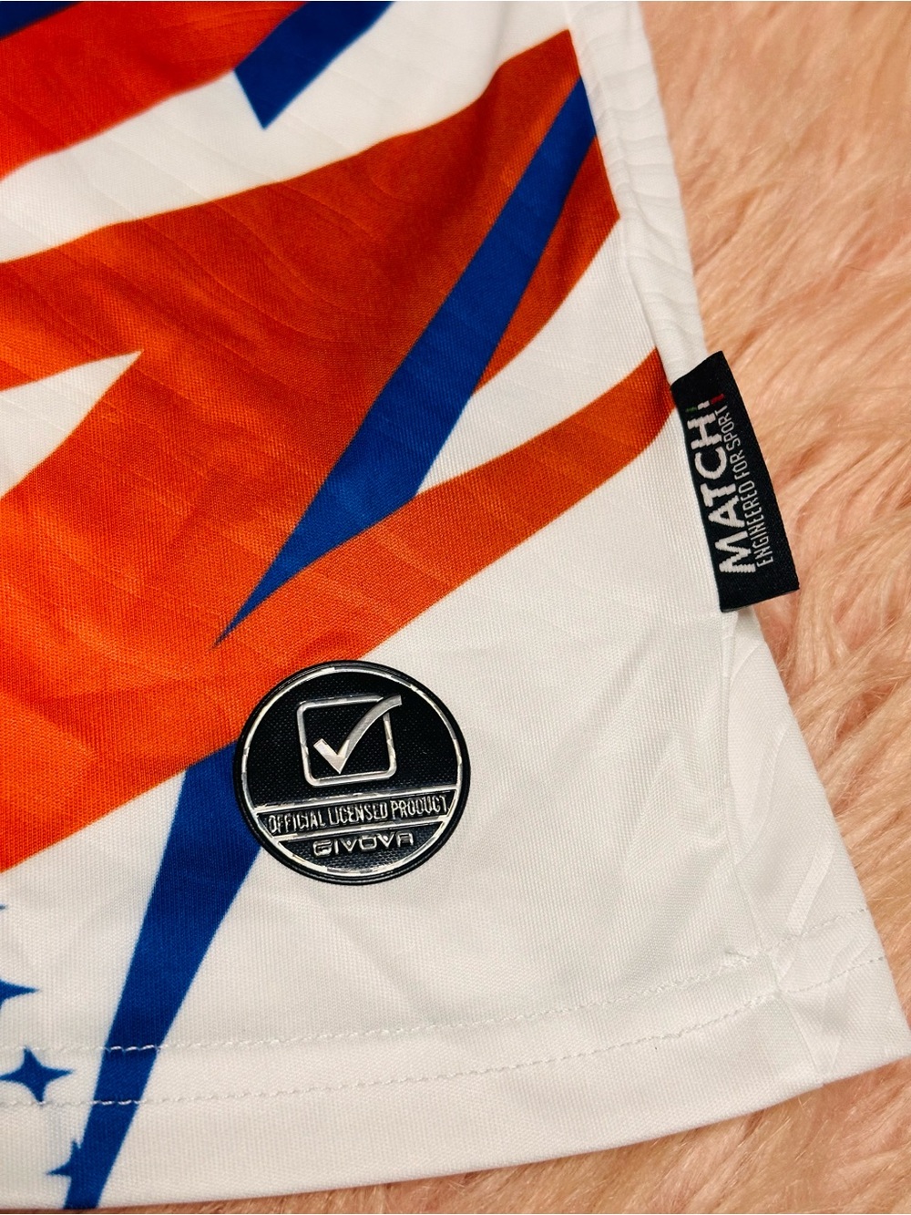 Men's White Athletic Jersey with Orange & Blue Graphic - Picture 3 of 10